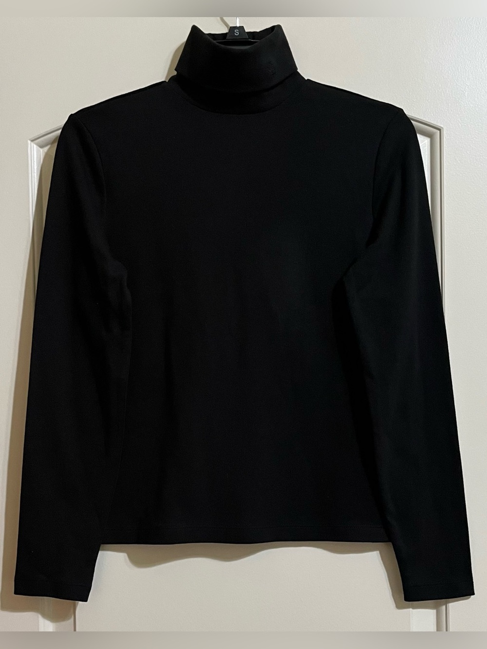 NWT Lauren Ralph Lauren Black 100% Cotton Long Sleeve Turtleneck Size PS - Picture 2 of 8